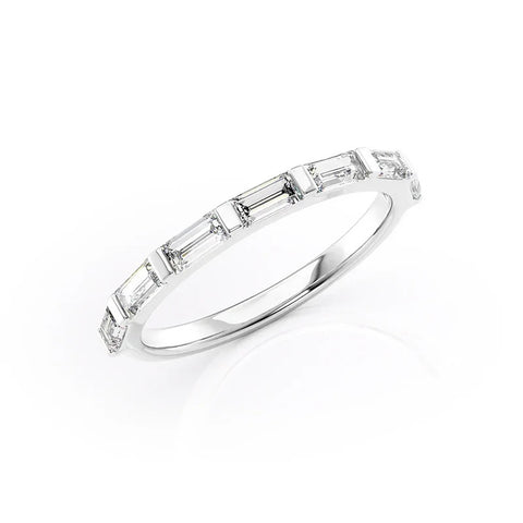Moissanite Diamond Baguette Cut Wedding Ring