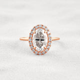 Hidden Accent Oval Cut Moissnaite Engagement Ring