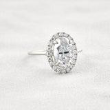 Hidden Accent Oval Cut Moissnaite Engagement Ring