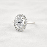 Hidden Accent Oval Cut Moissnaite Engagement Ring