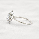 Hidden Accent Oval Cut Moissnaite Engagement Ring