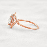 Hidden Accent Oval Cut Moissnaite Engagement Ring