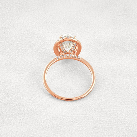 Hidden Accent Oval Cut Moissnaite Engagement Ring