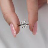 Moissanite Solitaire Oval Cut promise Ring For Women