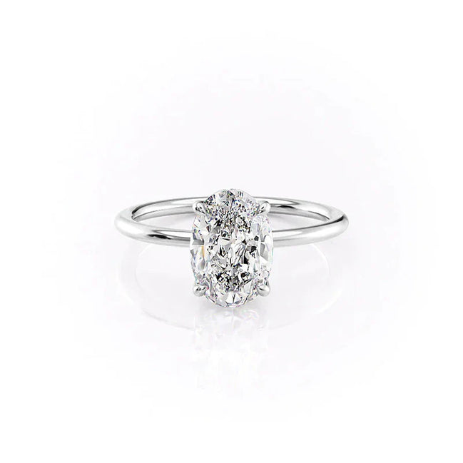 Moissanite Solitaire Oval Cut promise Ring For Women