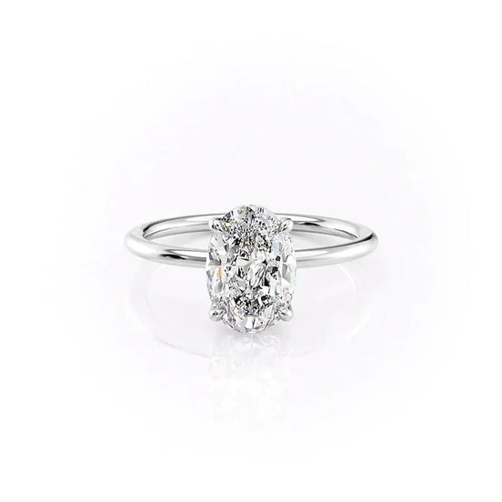 Moissanite Solitaire Oval Cut promise Ring For Women