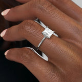 Solitaire Moissanite Princess Cut Engagement Ring