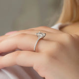 Princess Cut Pave Set Moissanite Engagement Ring