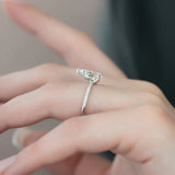 Pear Cut Moissanite Pave Set Proposal Ring