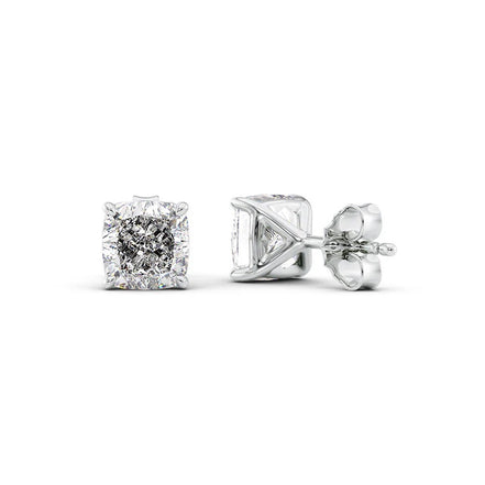 Cushion Cut Moissanite Diamond Solitaire Stud Earring