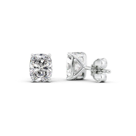 Moissanite Elongated Cushion Solitaire Stud Earring