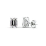 Lab Created Emerald Cut Solitaire Moissanite Earring For Women