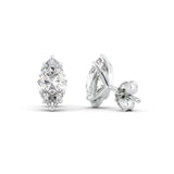 Six Prong Marquise Cut Moissanite Solitaire Stud Earring