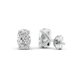 Solitaire Moissanite Oval Cut Stud Push Back Earring