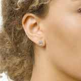 Colorless Moissanite Princess Cut Solitaire Stud Earring