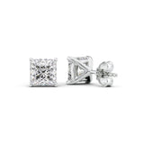 Colorless Moissanite Princess Cut Solitaire Stud Earring