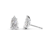 Stud Push Back Solitaire Moissanite Pear Cut Earrings