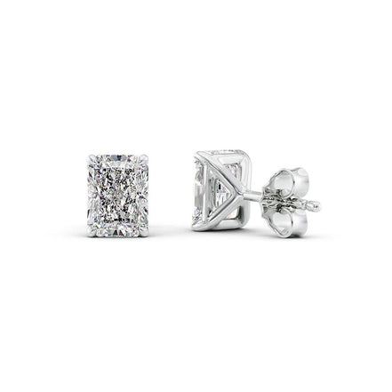 Radiant Cut Moissanite Solitaire Stud Earring Gift For Her