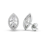 Marquise Cut Moissanite Halo Stud Earring Gift For Women