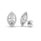 Marquise Cut Moissanite Halo Stud Earring Gift For Women