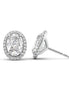 Oval Cut Halo Moissante Diamond Stud Earrings
