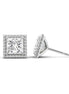 D Color Moissanite Diamond Princess Cut Halo Stud Earring