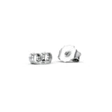 Round Cut Moissanite Halo Stud Push Back Earrings For Women