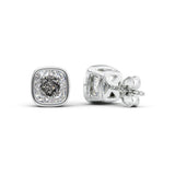 Solitaire Bezel Set Cushion Cut Moissanite Stud Earring