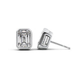 Moissanite Solitaire Emerald Cut Stud Earring Gift For Women