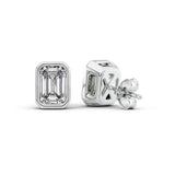 Moissanite Solitaire Emerald Cut Stud Earring Gift For Women