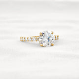Round Cut Moissanite Hidden Accent Engagement Ring