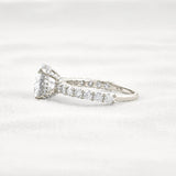 Round Cut Moissanite Hidden Accent Engagement Ring