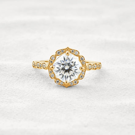 Vintage Moissanite Diamond Cushion Cut Promise Ring