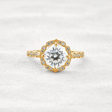 Vintage Moissanite Diamond Cushion Cut Promise Ring