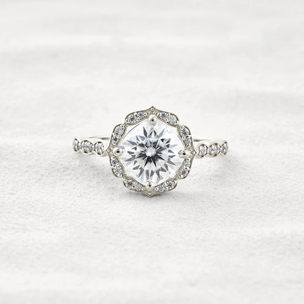 Vintage Moissanite Diamond Cushion Cut Promise Ring