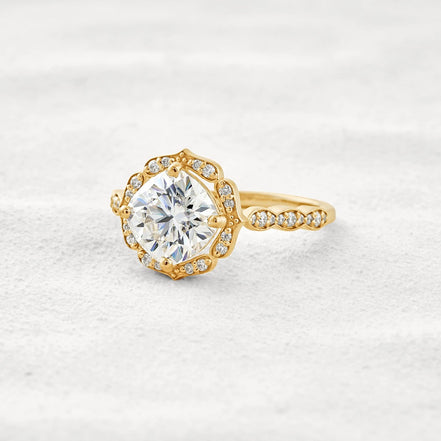Vintage Moissanite Diamond Cushion Cut Promise Ring