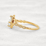 Vintage Moissanite Diamond Cushion Cut Promise Ring