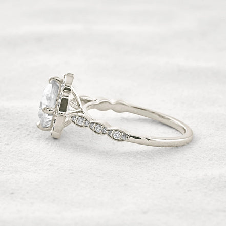Vintage Moissanite Diamond Cushion Cut Promise Ring