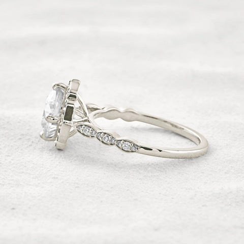 Vintage Moissanite Diamond Cushion Cut Promise Ring