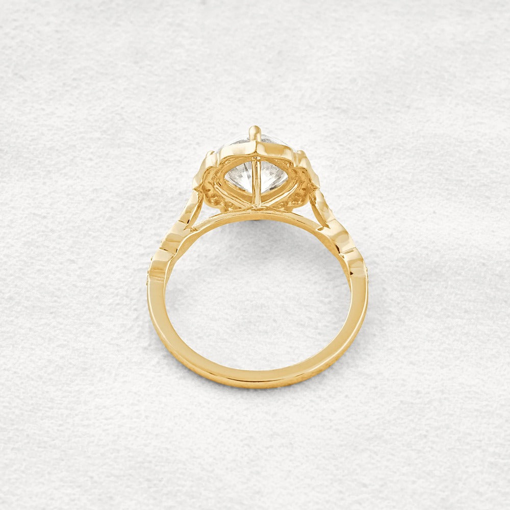 Vintage Moissanite Diamond Cushion Cut Promise Ring