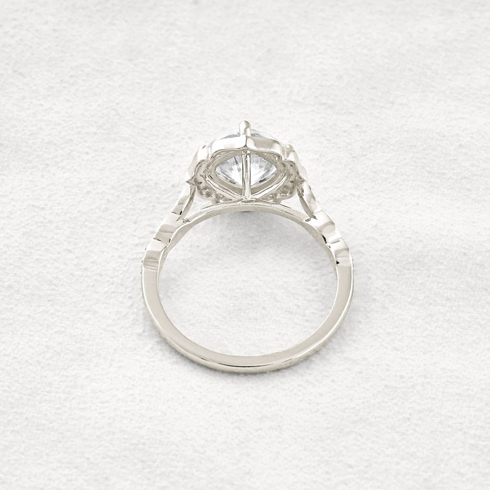 Vintage Moissanite Diamond Cushion Cut Promise Ring