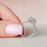 Split Shank Colorless Moissnaite Oval Cut Wedding Ring