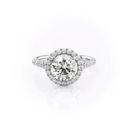 Moissanite Diamond Halo Engagement Ring