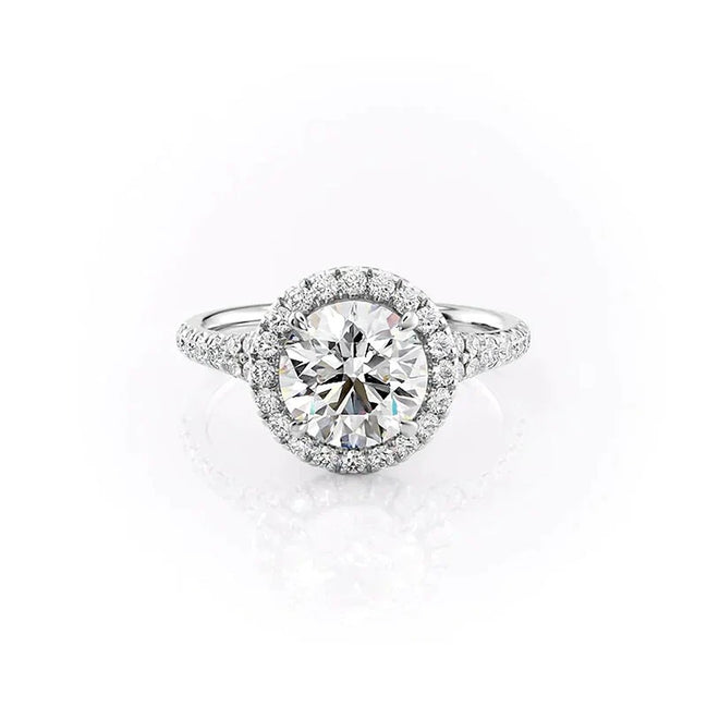 Moissanite Diamond Halo Engagement Ring