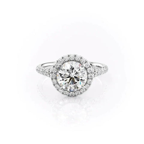 Moissanite Diamond Halo Engagement Ring