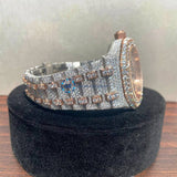 Arabic Dial With Collet Dual Tone Moissanite Luxury Watch