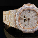 Baguette Cut Moissanite Dial Rose Tone Date Just Watch