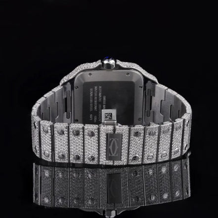 Fully White Color Full Roman Number Moissanite Watch