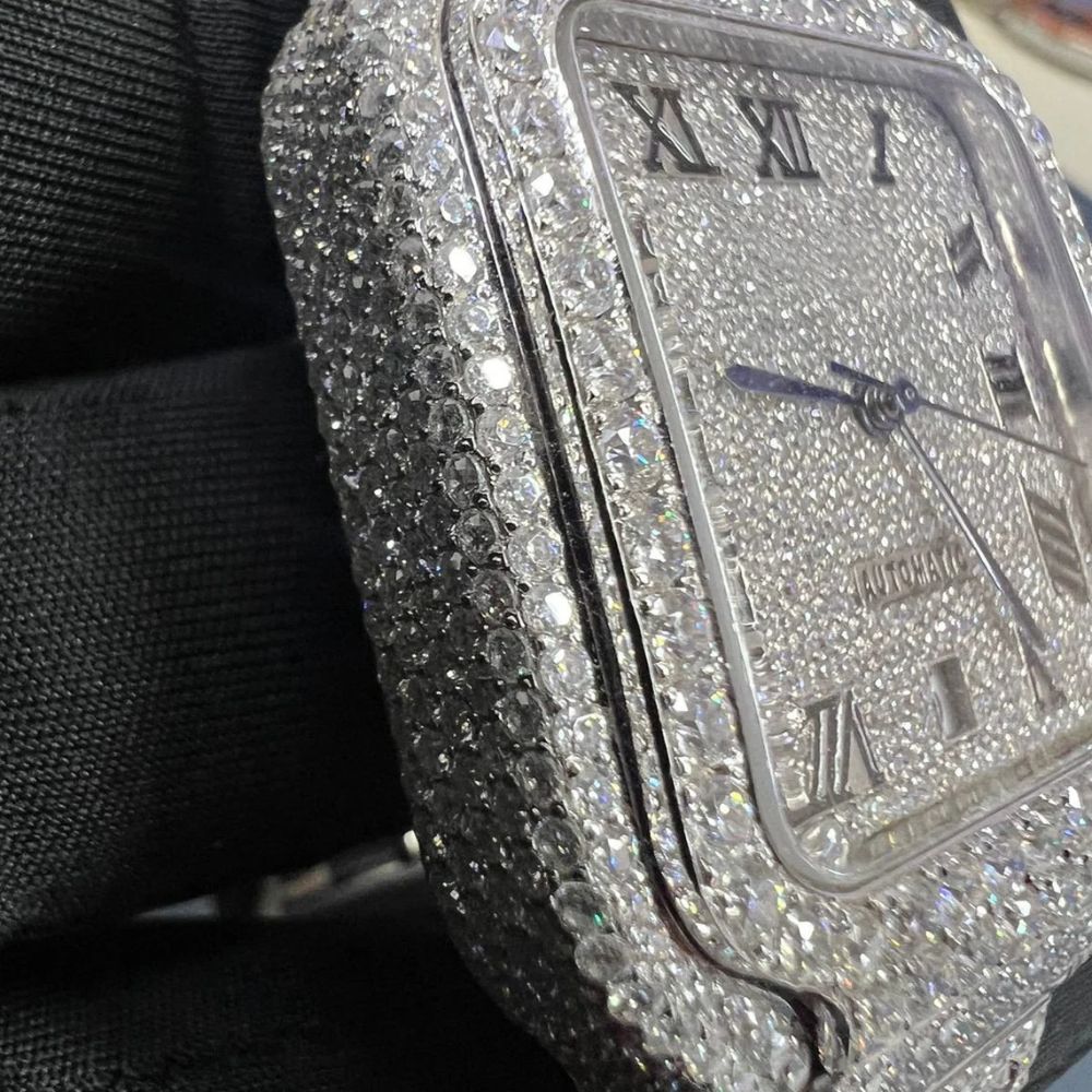 Iced Out Bust Down Moissanite Hip Hop Watch
