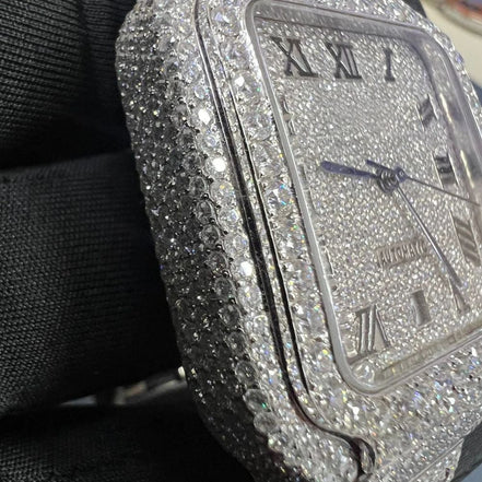 Iced Out Bust Down Moissanite Hip Hop Watch